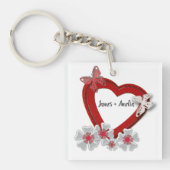 Valentinstag Blume Blütenschmetterling Schlüsselanhänger (Vorderseite)