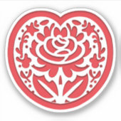 "Valentinstag Blume für Herz und Liebe Aufkleber (Vorderseite)