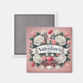 Valentinstag Blumendesign Magnet (Vorderseite/Rückseite)