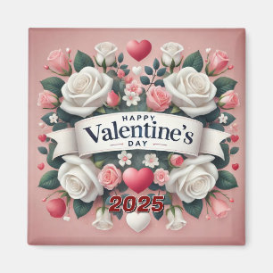 Valentinstag Blumendesign Magnet
