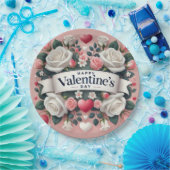 Valentinstag Blumendesign Pappteller (Party)