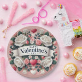 Valentinstag Blumendesign Pappteller (Party)