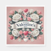 Valentinstag Blumendesign Serviette (Vorderseite)