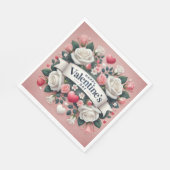 Valentinstag Blumendesign Serviette (Ecke)