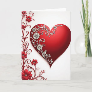 Valentinstag-Blumenherzkarte Karte