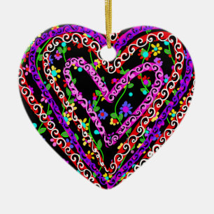 Valentinstag-Blumenkunst Keramik Ornament