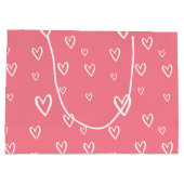 Valentinstag Blush Herzmuster Große Geschenktüte (Rückseite)