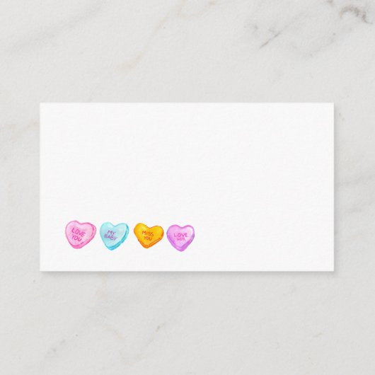 Valentinstag-Bonbons Begleitkarte (Rückseite)