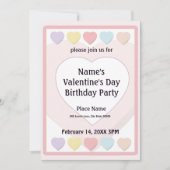 Valentinstag Bonbons Geburtstagsparty Einladung (Vorderseite)