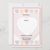 Valentinstag Bonbons Geburtstagsparty Einladung (Rückseite)