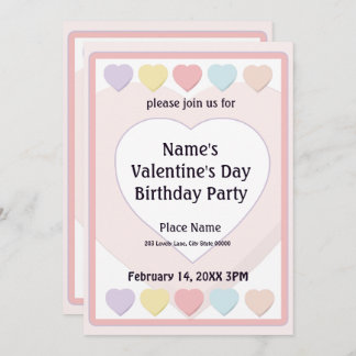 Valentinstag Bonbons Geburtstagsparty Einladung