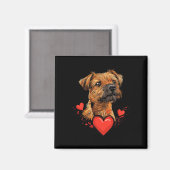 Valentinstag Border Terrier Magnet (Vorderseite/Rückseite)