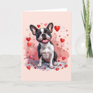 Valentinstag Boston Terrier Dog Feiertagskarte