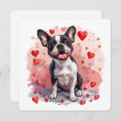 Valentinstag Boston Terrier Dog Feiertagskarte (Vorne/Hinten)