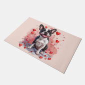 Valentinstag Boston Terrier Dog Fußmatte (Schrägansicht)