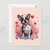 Valentinstag Boston Terrier Dog Postkarte (Vorne/Hinten)