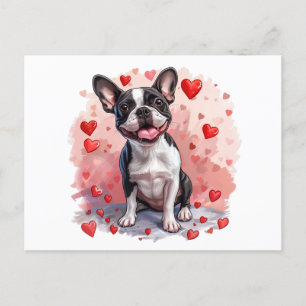 Valentinstag Boston Terrier Dog Postkarte