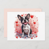 Valentinstag Boston Terrier Dog Postkarte (Vorne/Hinten)