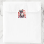 Valentinstag Boston Terrier Dog Runder Aufkleber (Tasche)