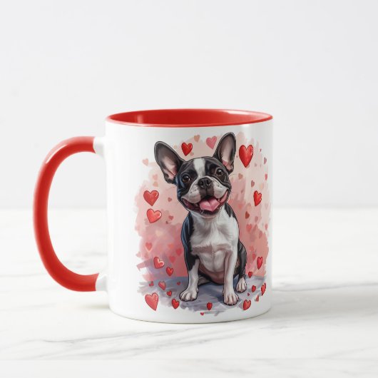 Valentinstag Boston Terrier Dog Tasse (Links)