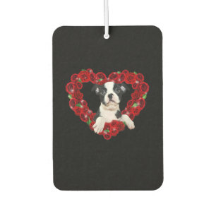 Valentinstag Boston Terrier Heart Rose Geschenk Hu Autolufterfrischer