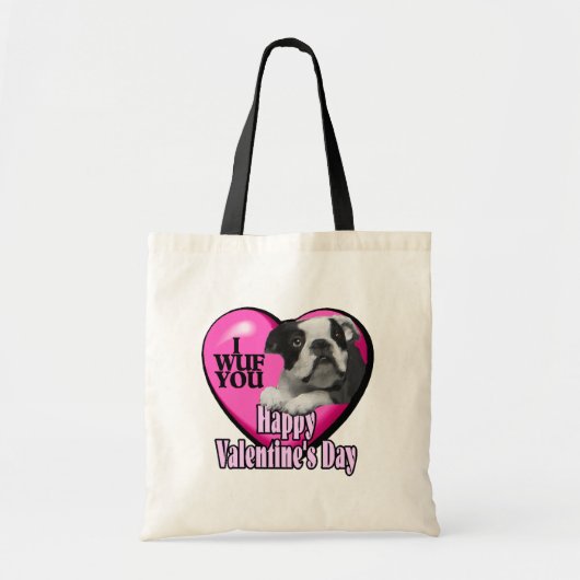 Valentinstag Boston Terrier Tragetasche (Vorne)