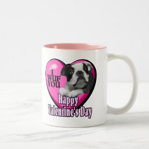 Valentinstag-Boston-Terrier Zweifarbige Tasse