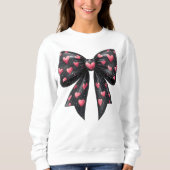 Valentinstag Bow mit Herz Sweatshirt (Vorderseite)