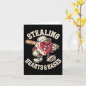Valentinstag Boys Baseball Player Stealing Heart Karte (Gelbe Blume)