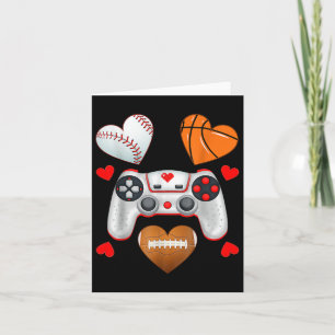 Valentinstag Boys Men hört Gaming Basketball B Karte