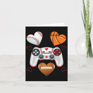 Valentinstag Boys Men hört Gaming Basketball B Karte