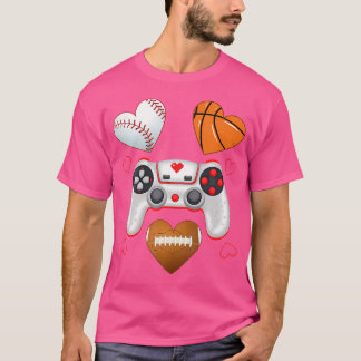 Valentinstag Boys Men hört Gaming Basketball B T-Shirt