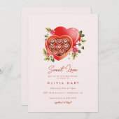 Valentinstag-Brautparty Einladung (Vorne/Hinten)