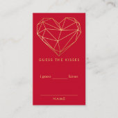 Valentinstag Brautparty Wie viele Kisses Game Begleitkarte (Vorderseite)