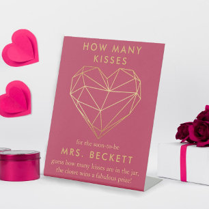 Valentinstag Brautparty Wie viele Kisses Game Sockelschild