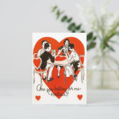 Valentinstag Bridge Game Feiertagspostkarte (Stehend Vorderseite)