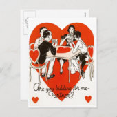 Valentinstag Bridge Game Feiertagspostkarte (Vorne/Hinten)