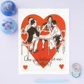 Valentinstag Bridge Game Flyer (Einzeln)