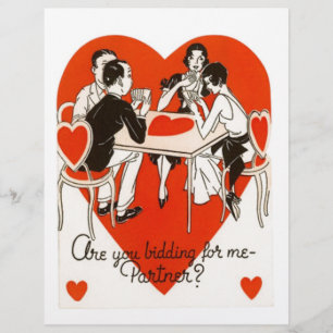 Valentinstag Bridge Spiel Flyer