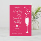 Valentinstag Brunch & Bubble Einladung (Stehend Vorderseite)