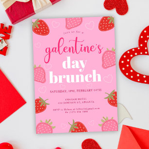 Valentinstag-Brunch der Rosa Girly Galentine Einladung