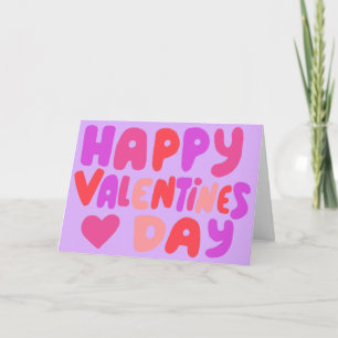 Valentinstag Bubble Letters Groovy Curvy Retro Karte