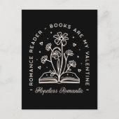 Valentinstag Buch Liebhaber Single lustig Postkarte (Vorderseite)