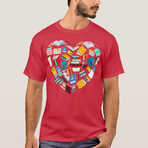 Valentinstag Buch Lover Herz Bibliothekarischer Bu T-Shirt
