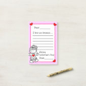 Valentinstag Buchstaben Lage Post-it Notizen (Auf Schreibtisch)