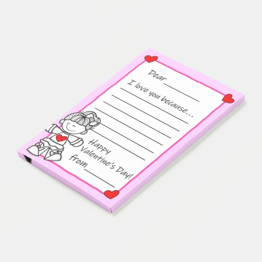 Valentinstag Buchstaben Lage Post-it Notizen (angewinkelt)