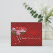 Valentinstag-Cake-Pops-Ankündigung oder Party Postkarte (Stehend Vorderseite)