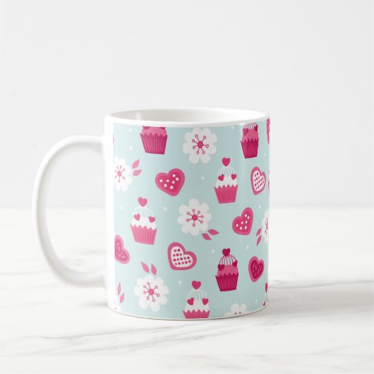 Valentinstag Candy Hearts Cupcakes Blume Kaffeetasse (Links)