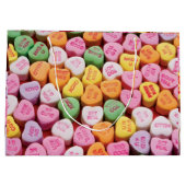 Valentinstag Candy Hearts Geschenktasche Große Geschenktüte (Rückseite)