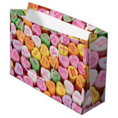 Valentinstag Candy Hearts Geschenktasche Große Geschenktüte (Vorderseite Schrägansicht)